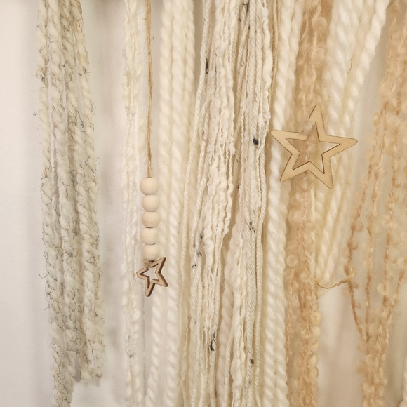 Boho Yarn Driftwood Wall Hanging Hand Woven Abstract Tapestry Bohemian Decor - Picture 2 of 9